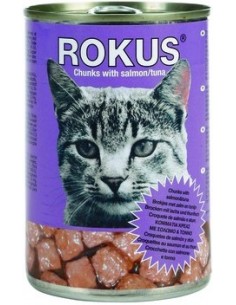 Rokus Cat Adult Trossos de Tonyina i Salmó. 410 gr 8015912503329