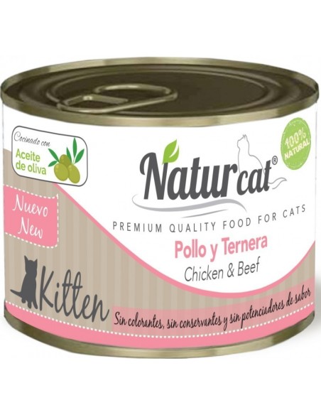 Natur Cat Kitten Pollastre i Vedella 200 gr 606110285544