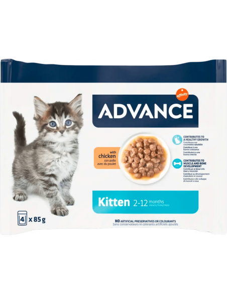 Advance Cat Kitten Pollo 4 x 85gr