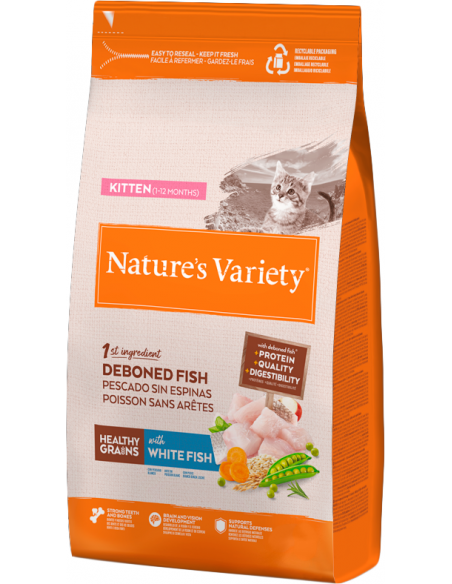 Nature`s Variety Cat Kitten Healthy Grain Peix Blanc 1,25kg