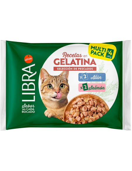 Libra Cat Adult Selecció de Peixos en Gelatina 4 x 85 gr