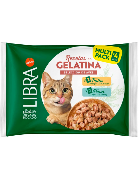 Libra Cat Adult Selecció d`Aus en Gelatina 4 x 85 gr