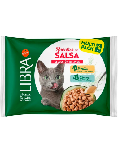 Libra Cat Adult Selecció d`Aus en Salsa 4 x 85 gr