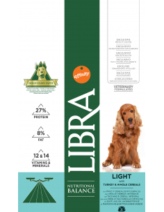 Libra Dog Adult Light 3 kg. Pienso Perros Adultos Todas las Razas Sobrepeso Pavo 8410650216614